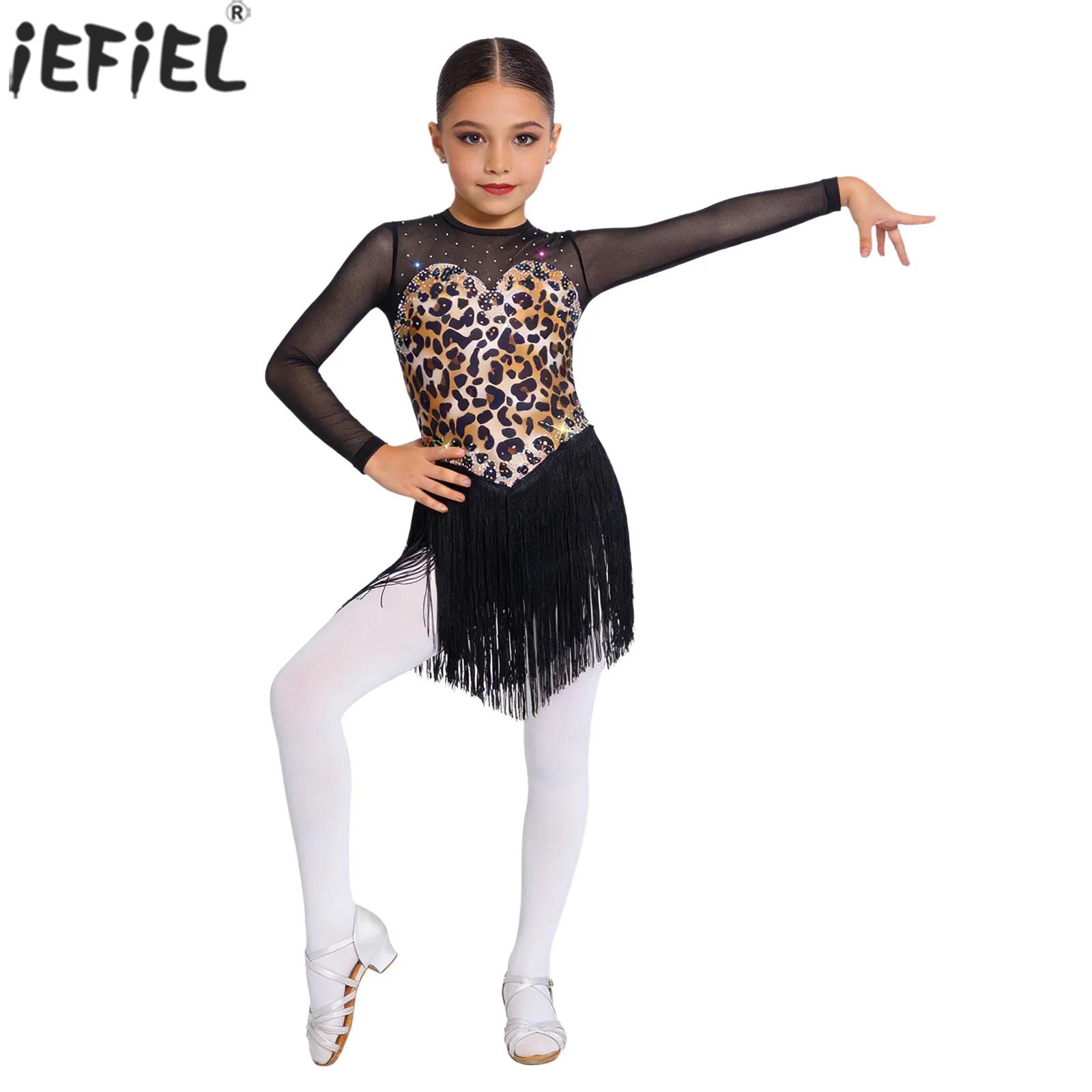 Street Fashion Kids - Mädchen-Tanzkleid mit Quasten, Netzstoff, Langen Ärmeln