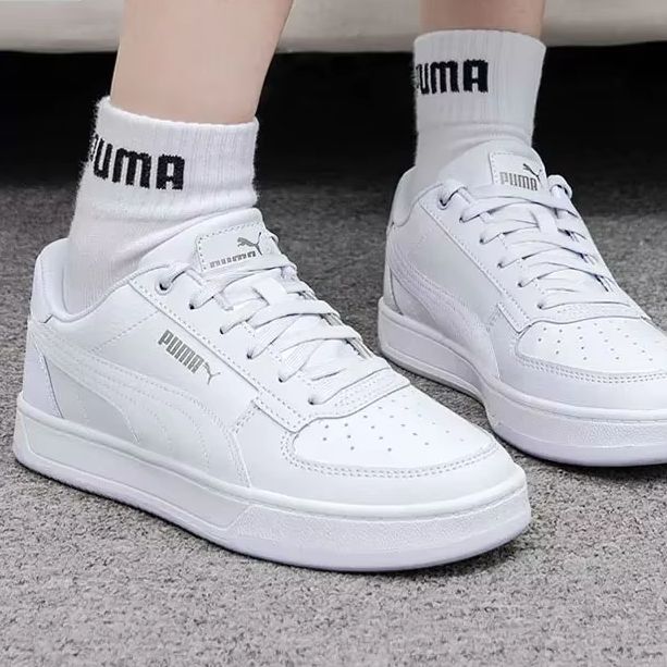 Puma Shoes Suede Classic - Puma Low-Top-Sneaker 392290-02 Weiß-Silber Leder Atmungsaktive