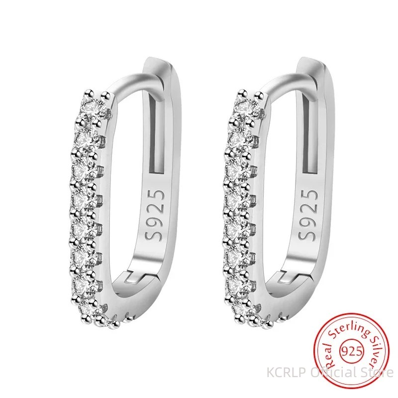 Street Fashion Earrings - Hochwertige 925er-Sterlingsilber-Kristall-Mode-Kreis-Creolen für Frau, Hochzeit, Party,
