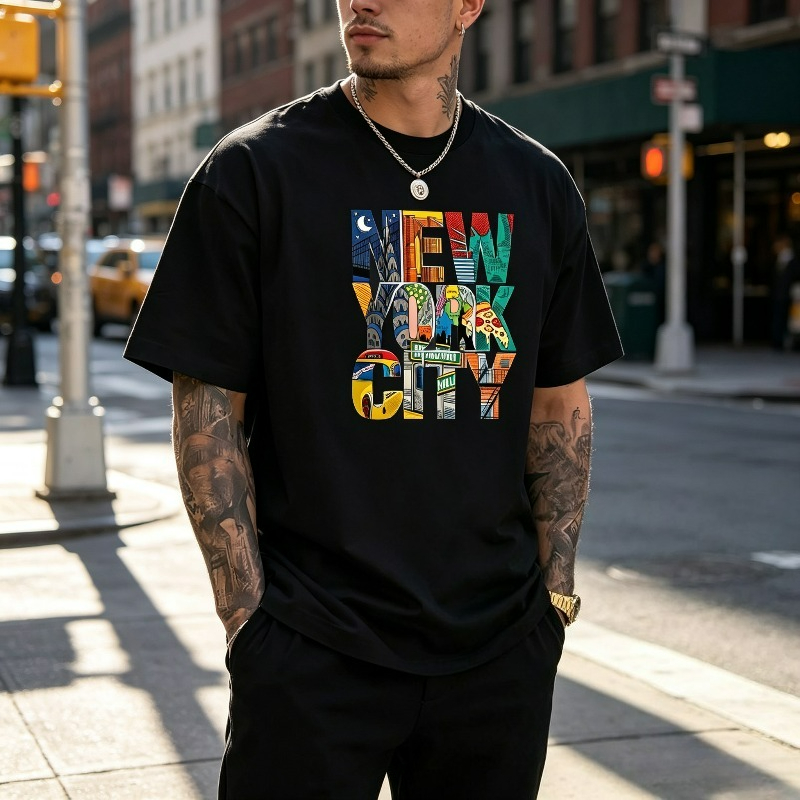 Street Style New York Fashion - NEW YORK CITY Grafik-T-Shirt für Herren,