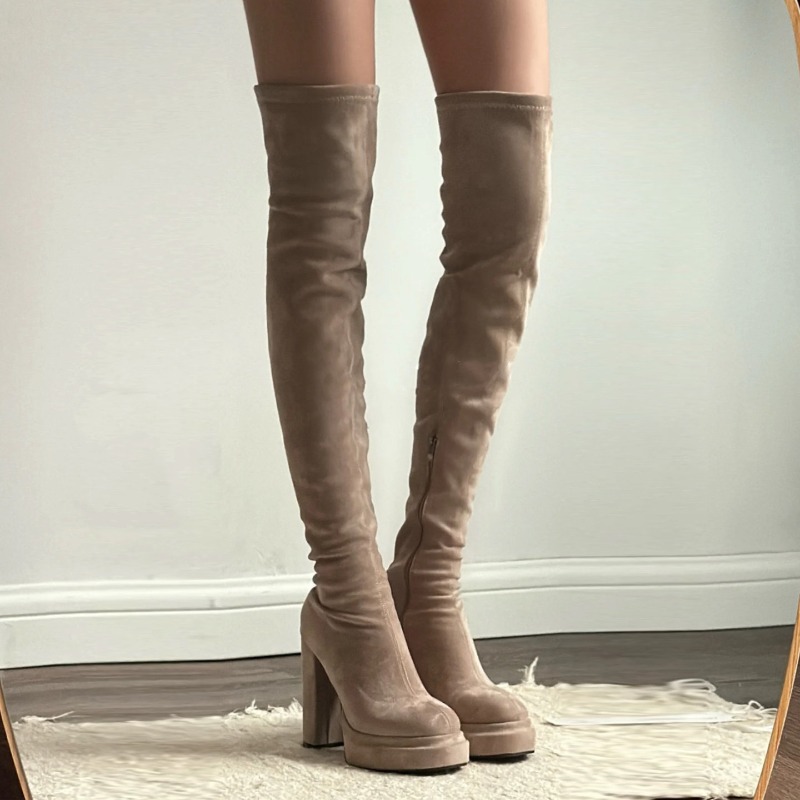 Street Fashion Rome - Nachtclub-Mode Damen Overknee-Stiefel Sexy Dicke Hohe