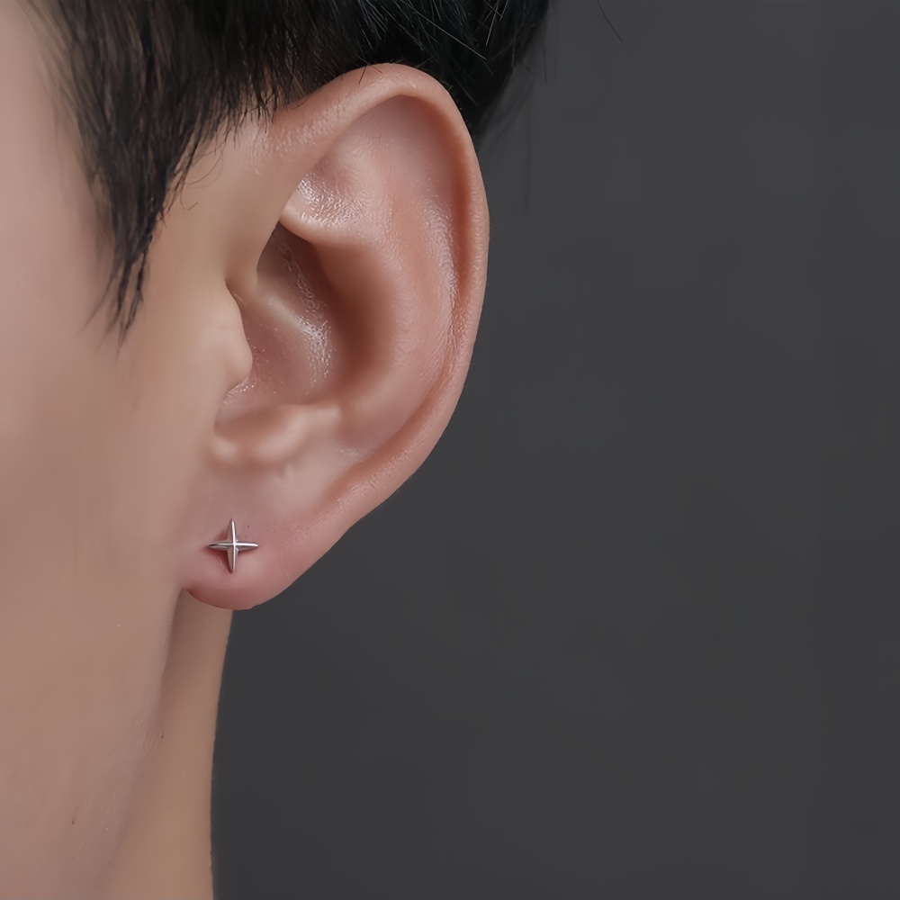 Street Fashion Earrings - Einfache Kreuz Sterne Männer Legierung Stud