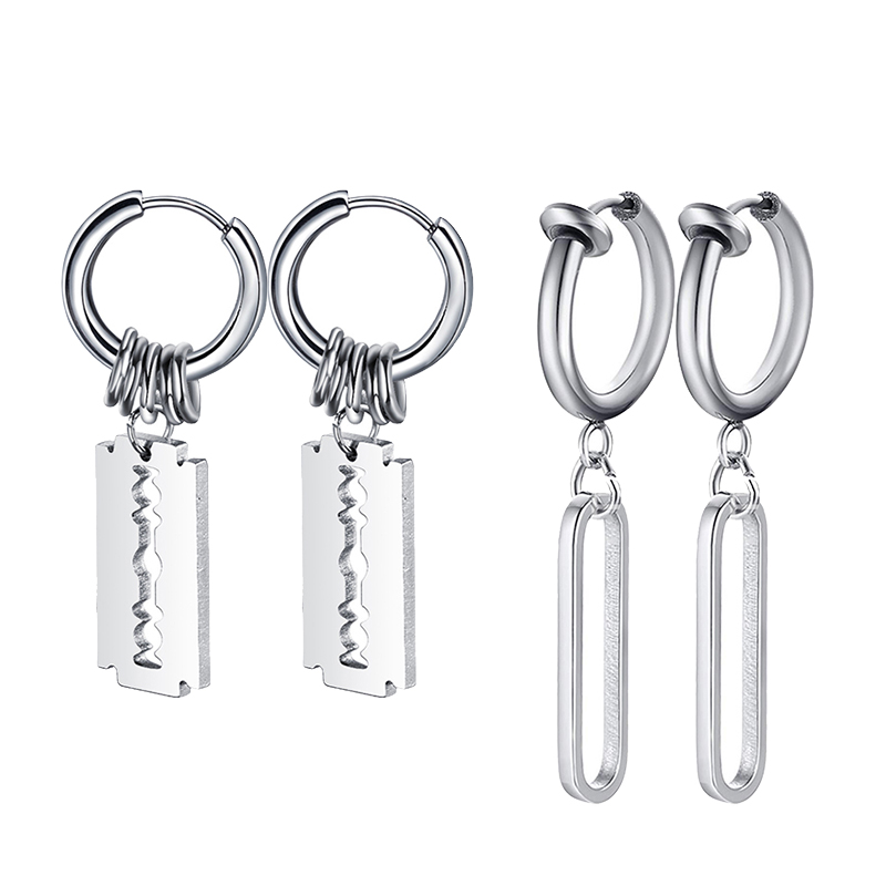 Street Fashion Earrings - Mode Edelstahl Klinge Ohrringe Vintage Razor