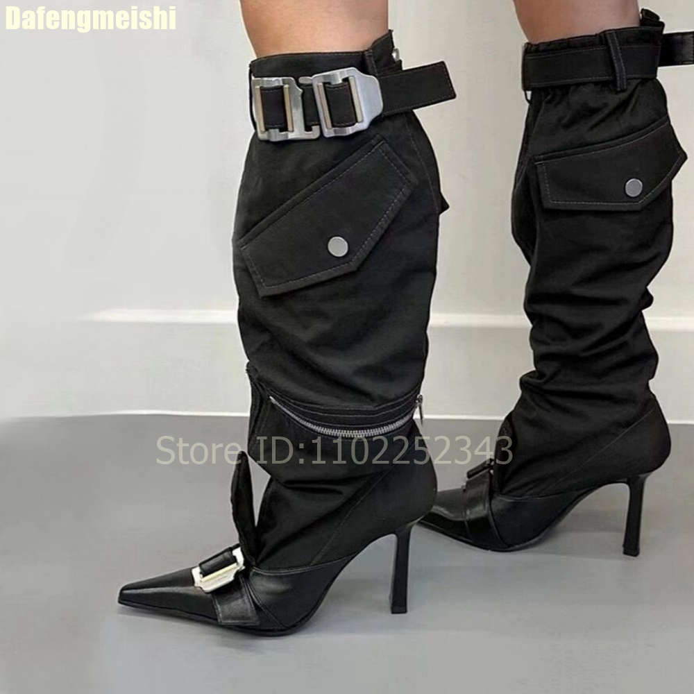 Street Fashion Rome - 2026 herbst Frauen Kniehohe Stiefel Metall