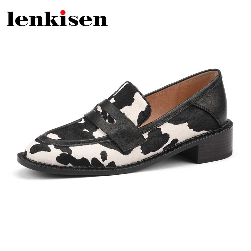 Street Fashion Rome - Lenkisen Pferdehaar Runde Zehen Med Heels