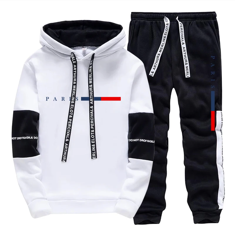 Street Fashion Us - Herren-Set/Hoodie/Hose Paris Fashion Herbst Winter Lässiger