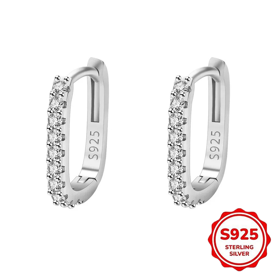 Street Fashion Earrings - Hochwertige 925er-Sterlingsilber-Kristall-Mode-Kreis-Creolen für Frau, Hochzeit, Party,