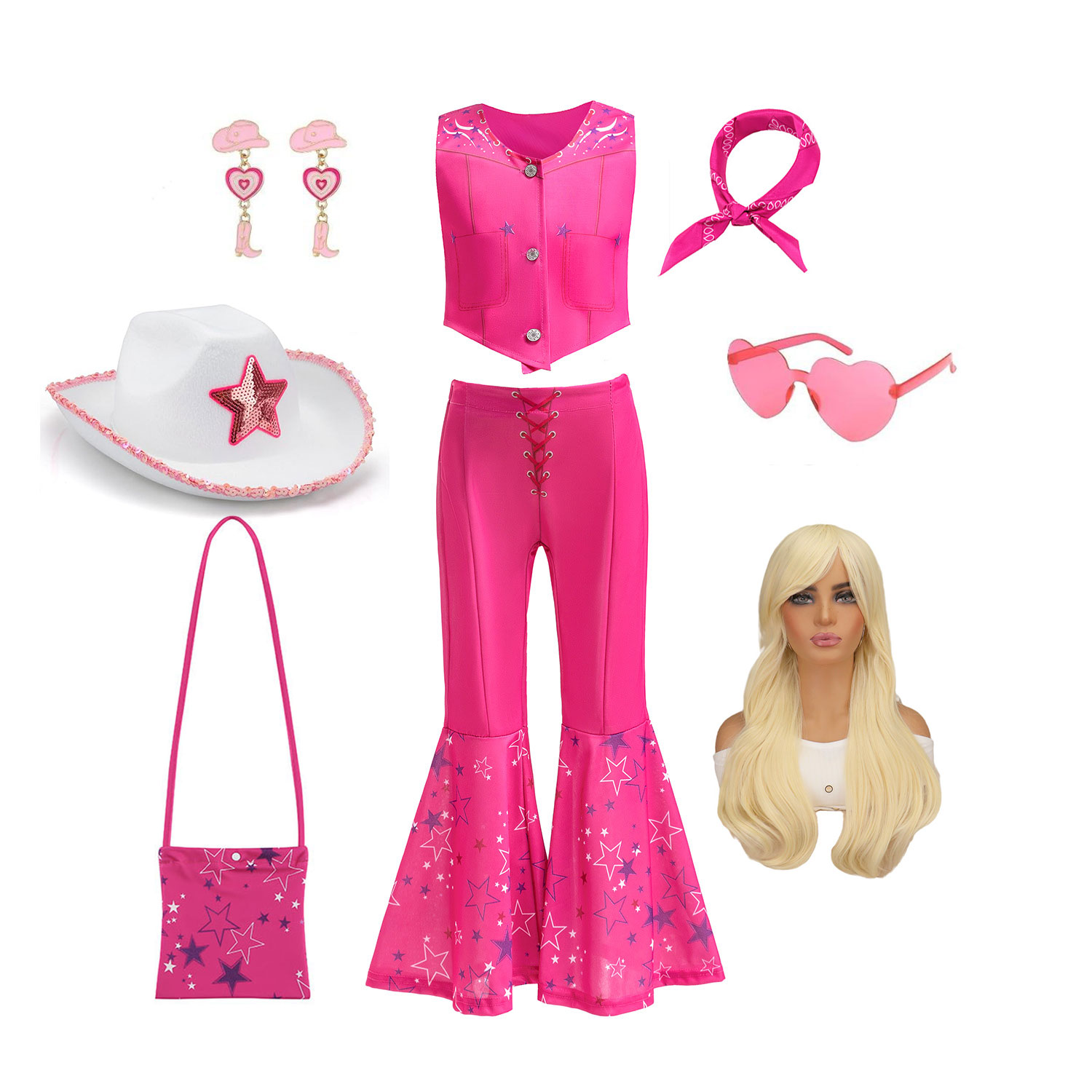 Street Fashion Kids - Cowgirl-Kostüm, inspiriert von Filmheldinnen, süßes Puppen-Mädchen-Karnevalskostüm,