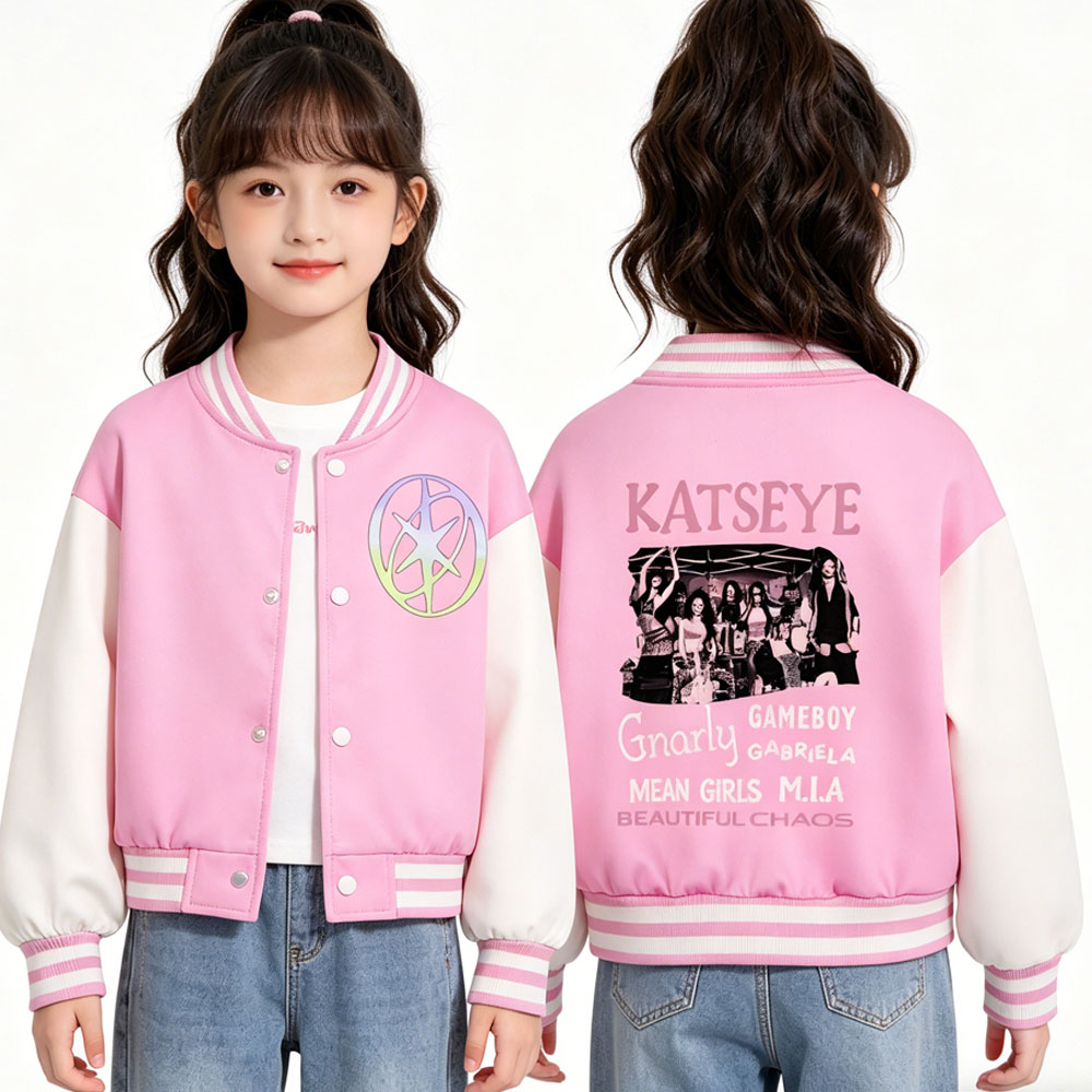 KATSEYE Bedruckte kurze Baseba – Street Fashion Kids Bewertung und Preis