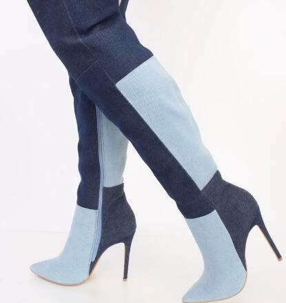 Blaue zweifarbige Denim-Overkn – Street Fashion Denim Bewertung und Preis