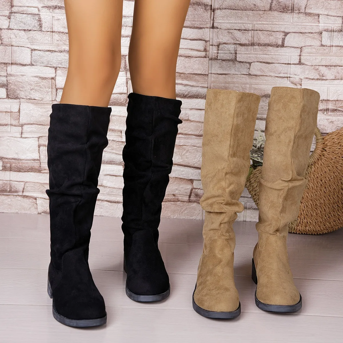 Plissee Stiefel Frauen Faux Wi – Street Fashion Rome Bewertung und Preis
