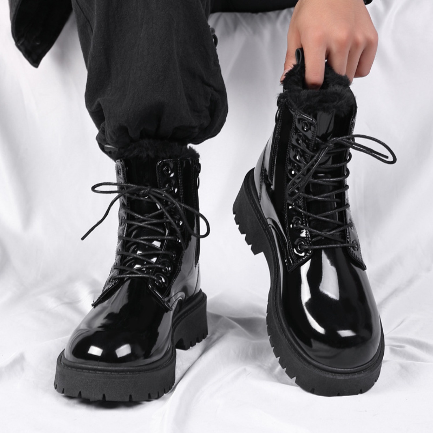 Warme Plüsch-High-Top-Stiefel  – Street Fashion Winter 2026 Bewertung und Preis