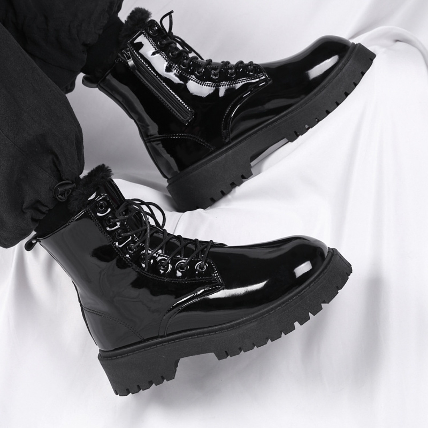 Warme Plüsch-High-Top-Stiefel  – Street Fashion Winter 2026 Bewertung und Preis