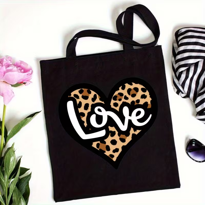 Leopardenmuster-Herz-Liebesbri – Tote Bag Canvas Print Bewertung und Preis