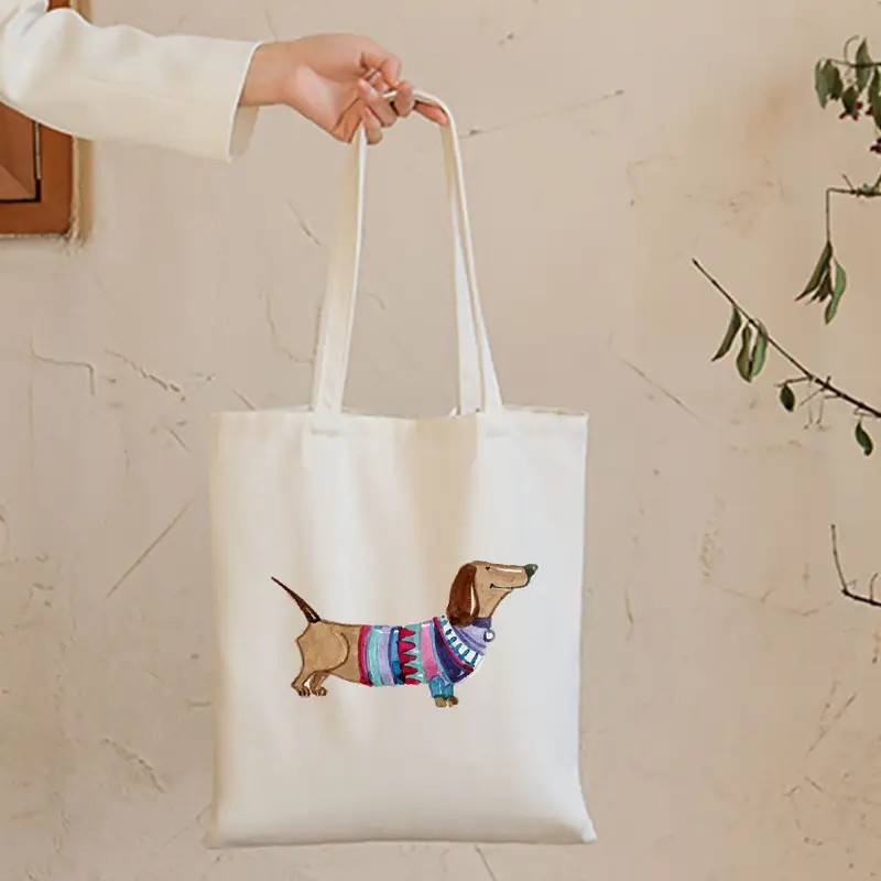 Niedlicher Dackel, lustige Han – Tote Bag Canvas Print Bewertung und Preis