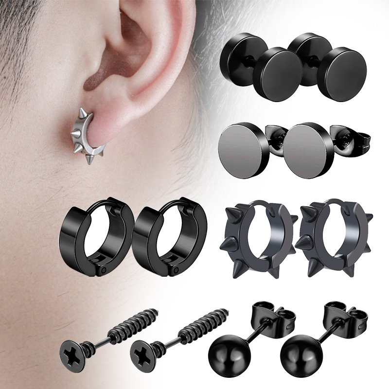 6-teiliges schwarzes Unisex-Oh – Street Fashion Earrings Bewertung und Preis