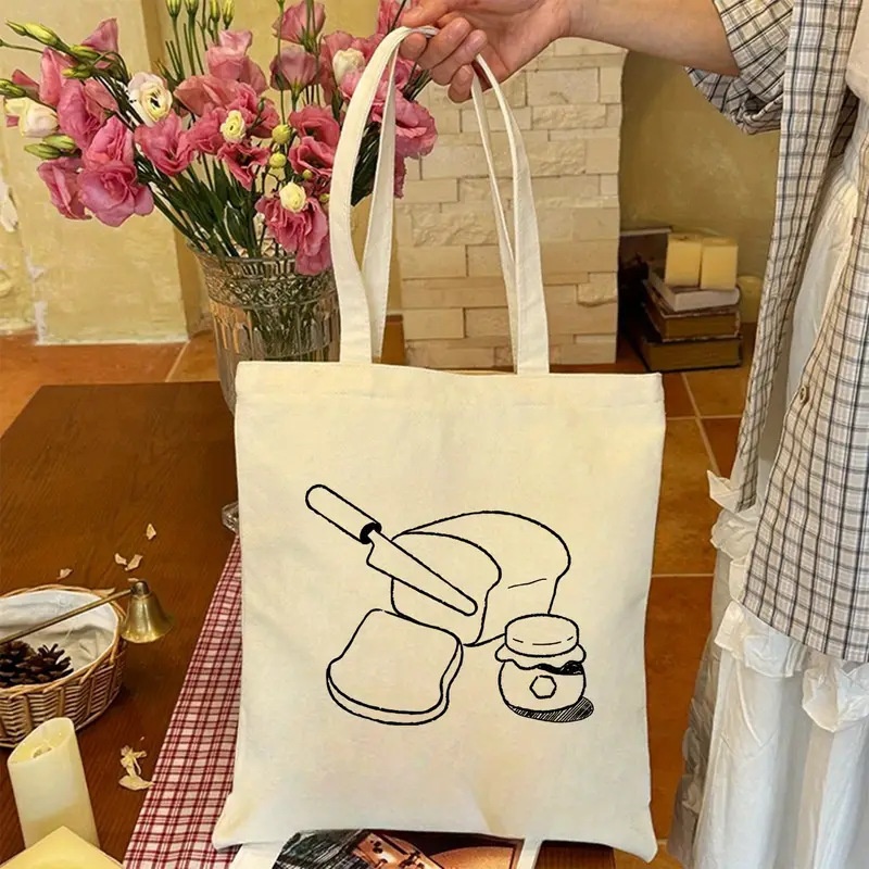 Bread Jam Line Art Canvas-Trag – Tote Bag Canvas Print Bewertung und Preis