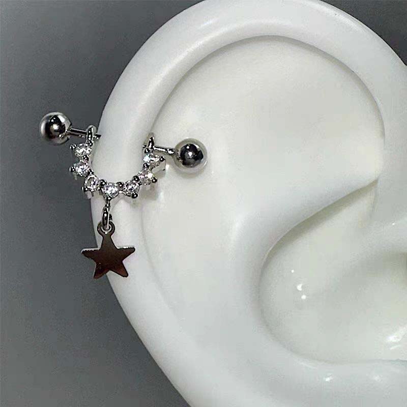 Sexy Trendige Zirkon-Stern-Ohr – Street Fashion Earrings Bewertung und Preis