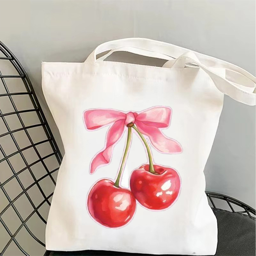 Vintage Rosa Schleife Kirsch-M – Tote Bag Canvas Print Bewertung und Preis